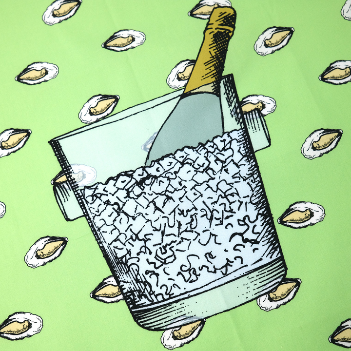 PARIS "OSTRICHE E CHAMPAGNE" コットン ハンカチーフ（クラシック） LIGHT GREEN