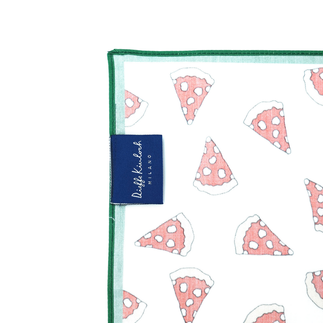 NAPOLI ”PIZZA ALL OVER2" コットン ハンカチーフ（クラシック） WHITE