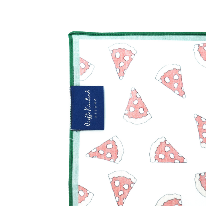 NAPOLI ”PIZZA ALL OVER2" コットン ハンカチーフ（クラシック） WHITE