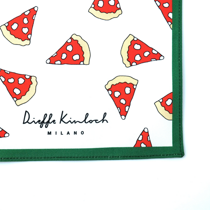 NAPOLI ”PIZZA ALL OVER2" コットン ハンカチーフ（クラシック） WHITE