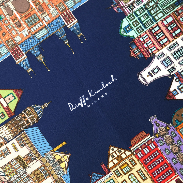 AMSTERDAM "AMSTERDAM2" コットン ハンカチーフ (クラシック) NAVY