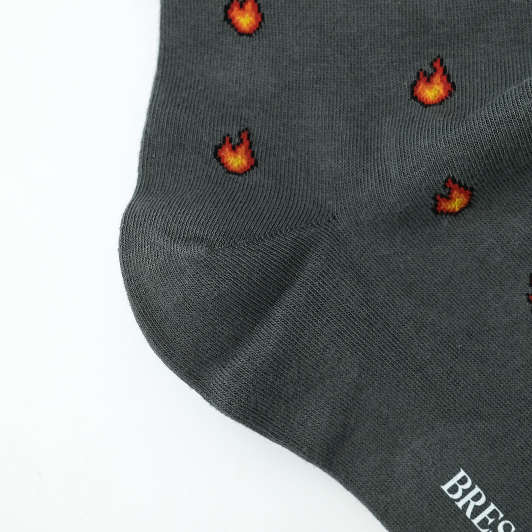 【MENS】FLAME SOCKS LIGHT GRAY