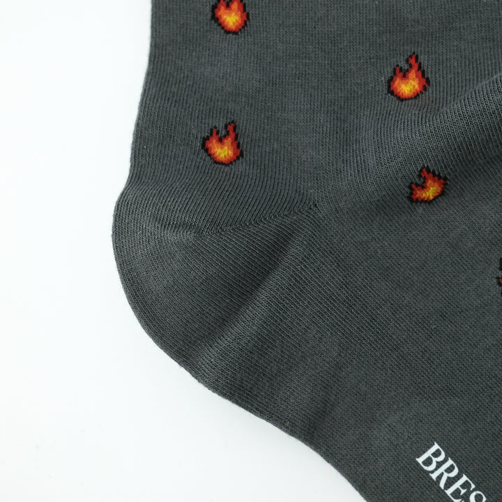 【MENS】FLAME SOCKS LIGHT GRAY