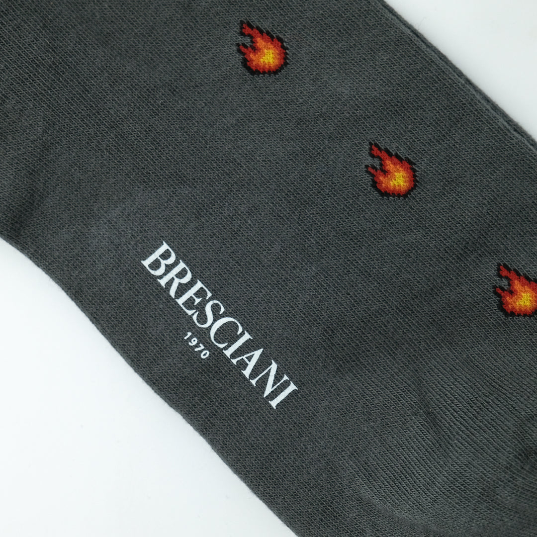 【MENS】FLAME SOCKS LIGHT GRAY
