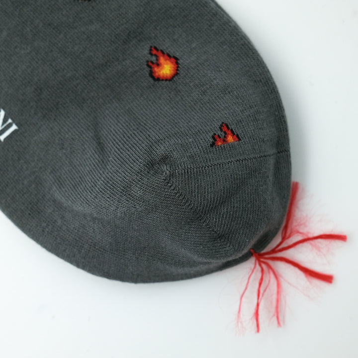 【MENS】FLAME SOCKS LIGHT GRAY