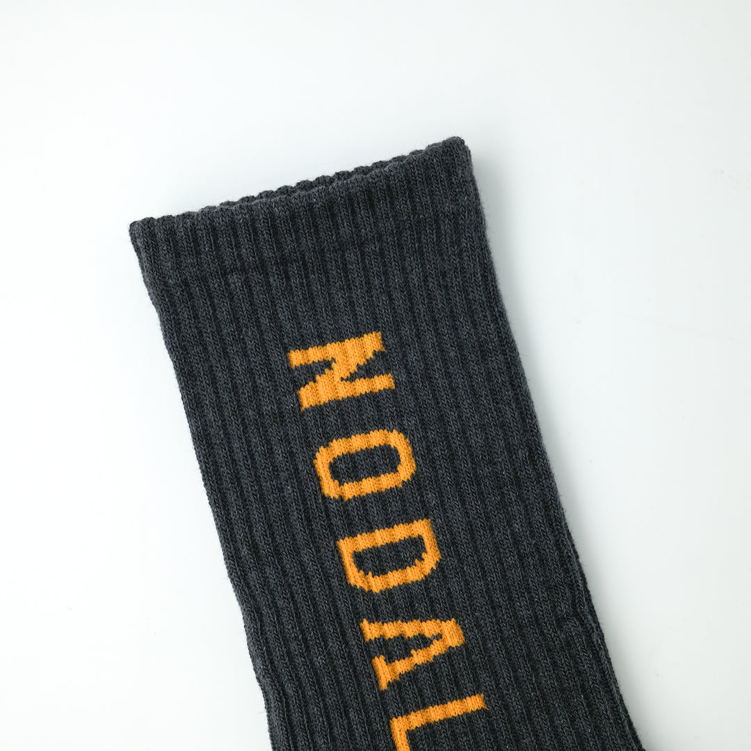NODAL Logo Socks CHARCOAL×ORANGE