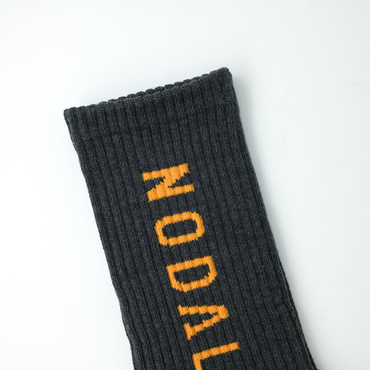 NODAL Logo Socks CHARCOAL×ORANGE
