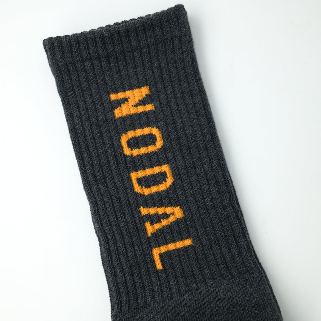 NODAL Logo Socks CHARCOAL×ORANGE