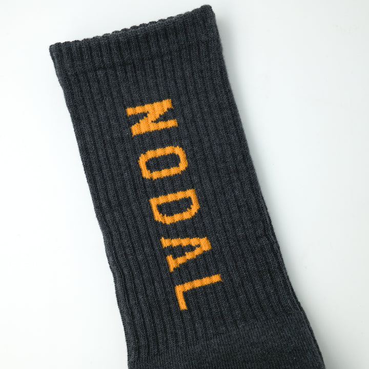 NODAL Logo Socks CHARCOAL×ORANGE