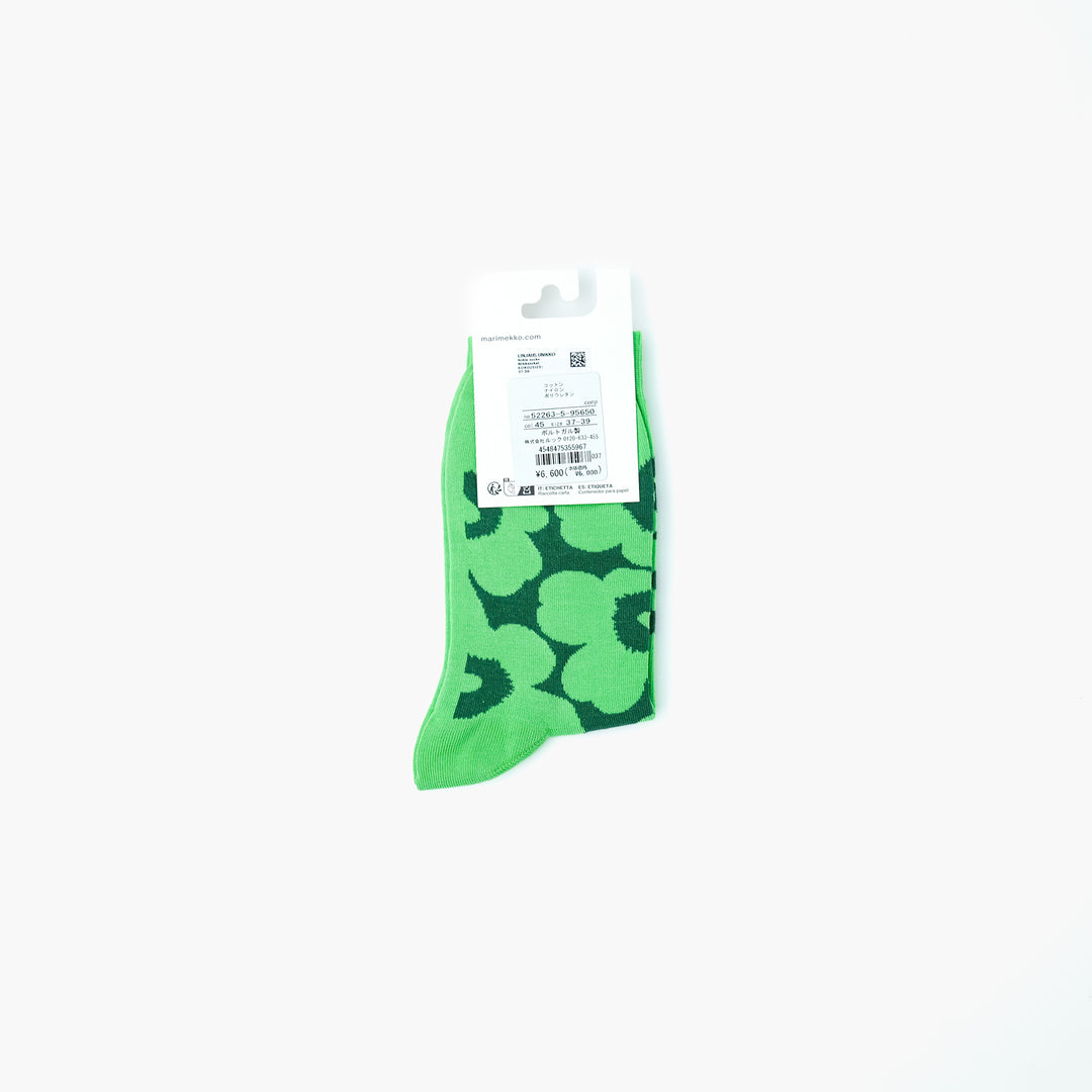 Linjaus Unikko socks グリーン×ダークグリーン