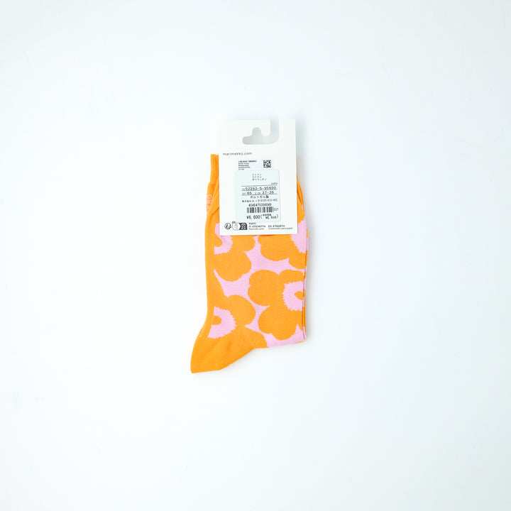 Linjaus Unikko socks オレンジ×ピンク