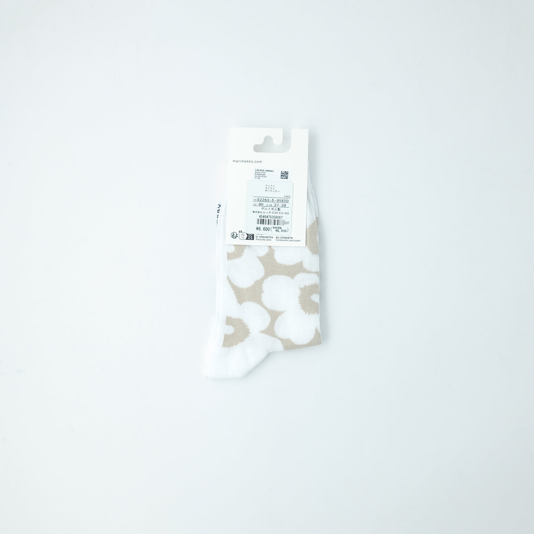 Linjaus Unikko socks ホワイト×オフホワイト