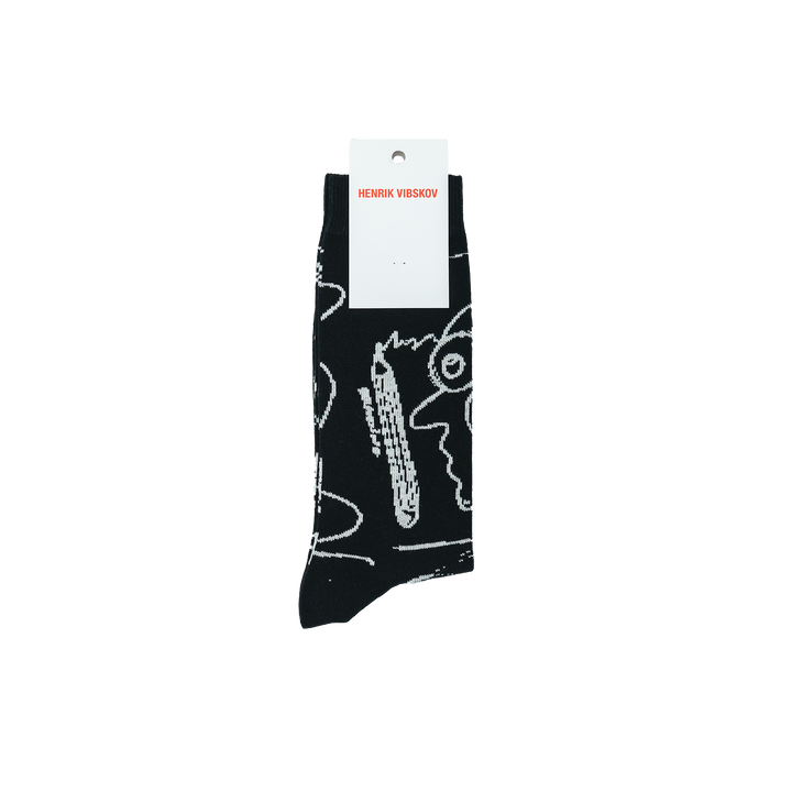 Doodle Homme Socks BLACK DOODLE