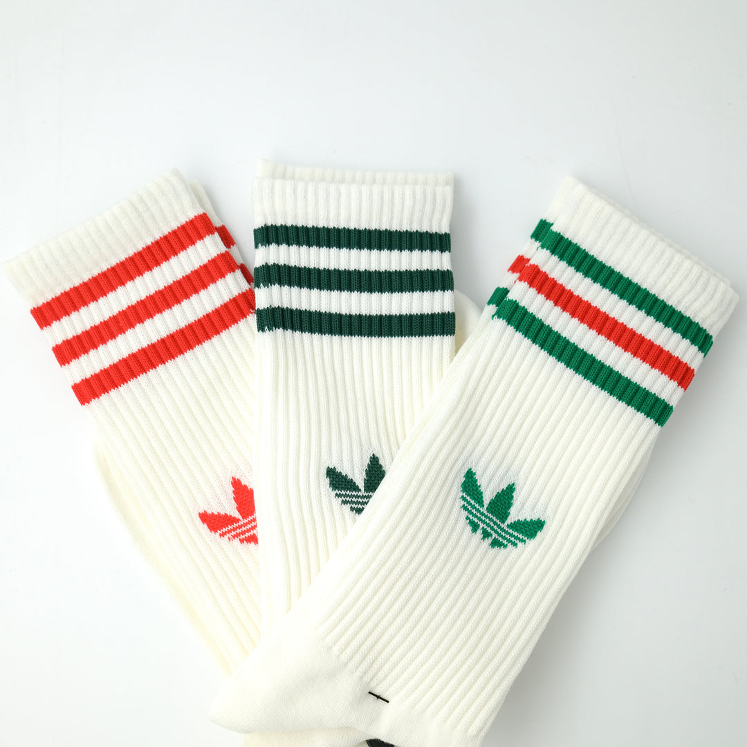 adidas Originals 3 STRIPES HIGH CREW SOCKS 3 PACK  OFF WHITE/OFF WHITE/OFF WHITE