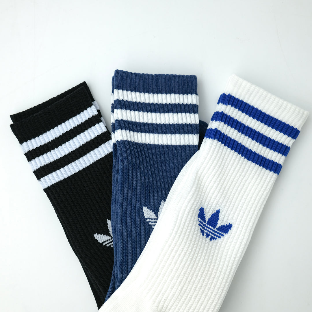 adidas Originals 3 STRIPES HIGH CREW SOCKS 3 PACK WHITE/NIGHT MARINE/BLACK