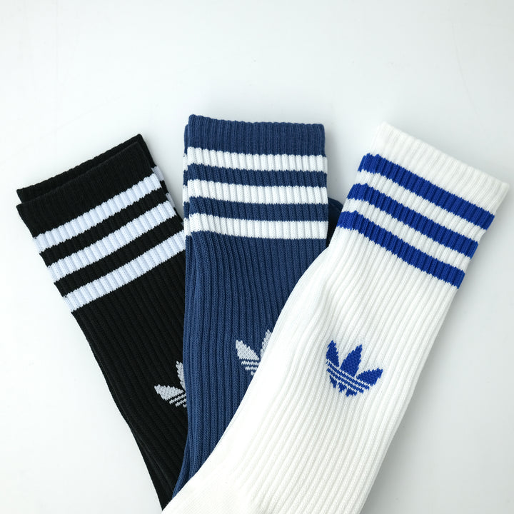 adidas Originals 3 STRIPES HIGH CREW SOCKS 3 PACK WHITE/NIGHT MARINE/BLACK