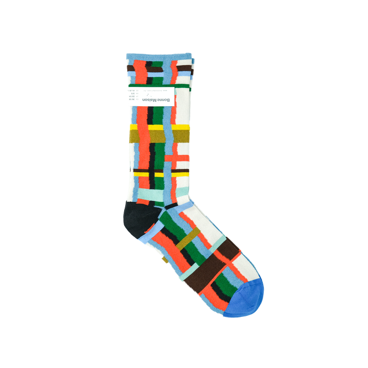 Sock Carreaux Bleu Princier