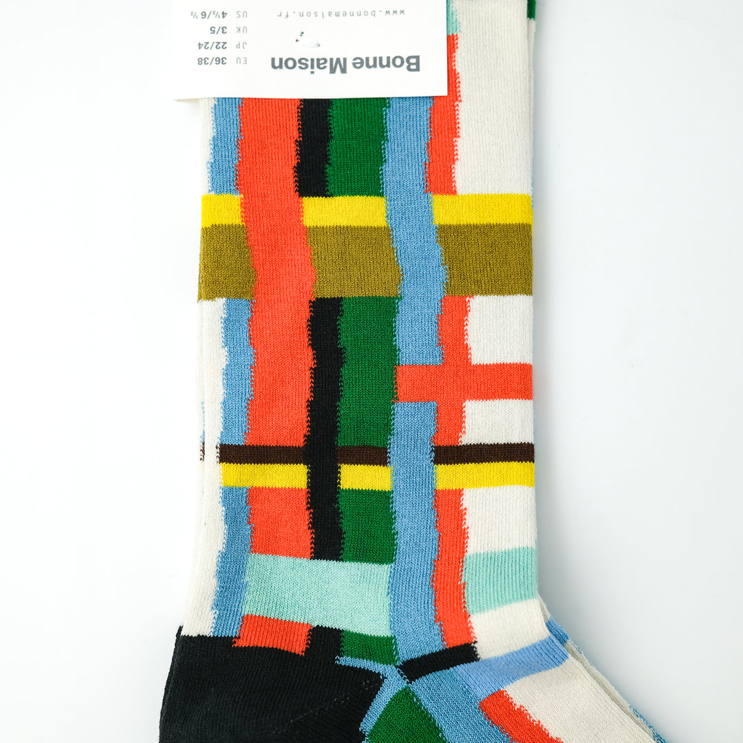 Sock Carreaux Bleu Princier