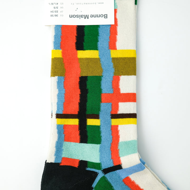 Sock Carreaux Bleu Princier