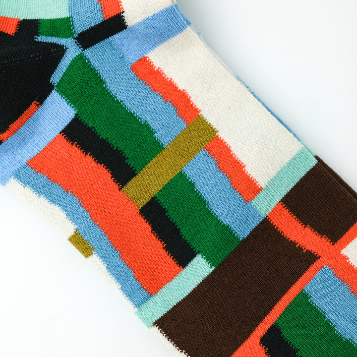 Sock Carreaux Bleu Princier