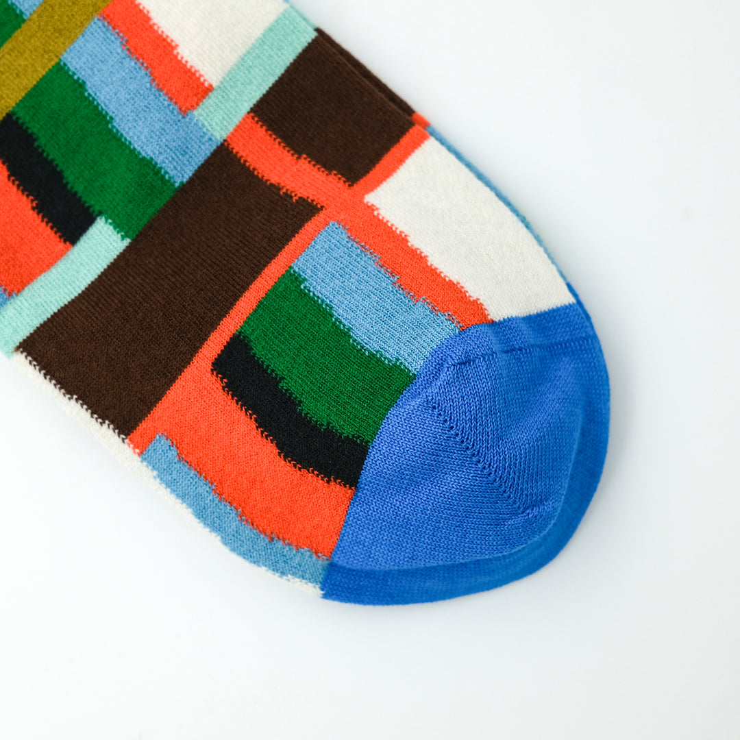 Sock Carreaux Bleu Princier
