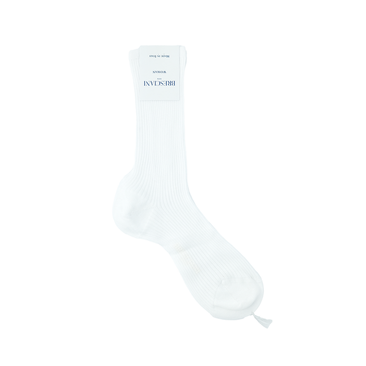 【WOMENS】ORGANIC COTTON RIB SHORT SOCKS WHITE（21cm丈）