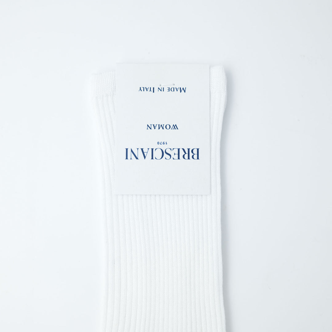 【WOMENS】ORGANIC COTTON RIB SHORT SOCKS WHITE（21cm丈）