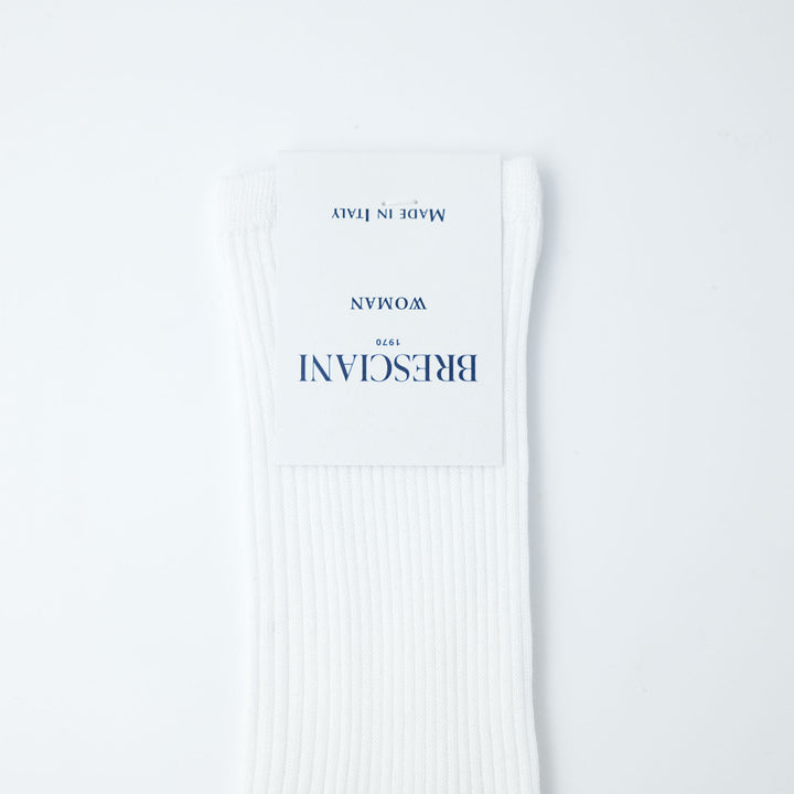 【WOMENS】ORGANIC COTTON RIB SHORT SOCKS WHITE（21cm丈）