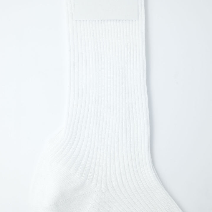 【WOMENS】ORGANIC COTTON RIB SHORT SOCKS WHITE（21cm丈）