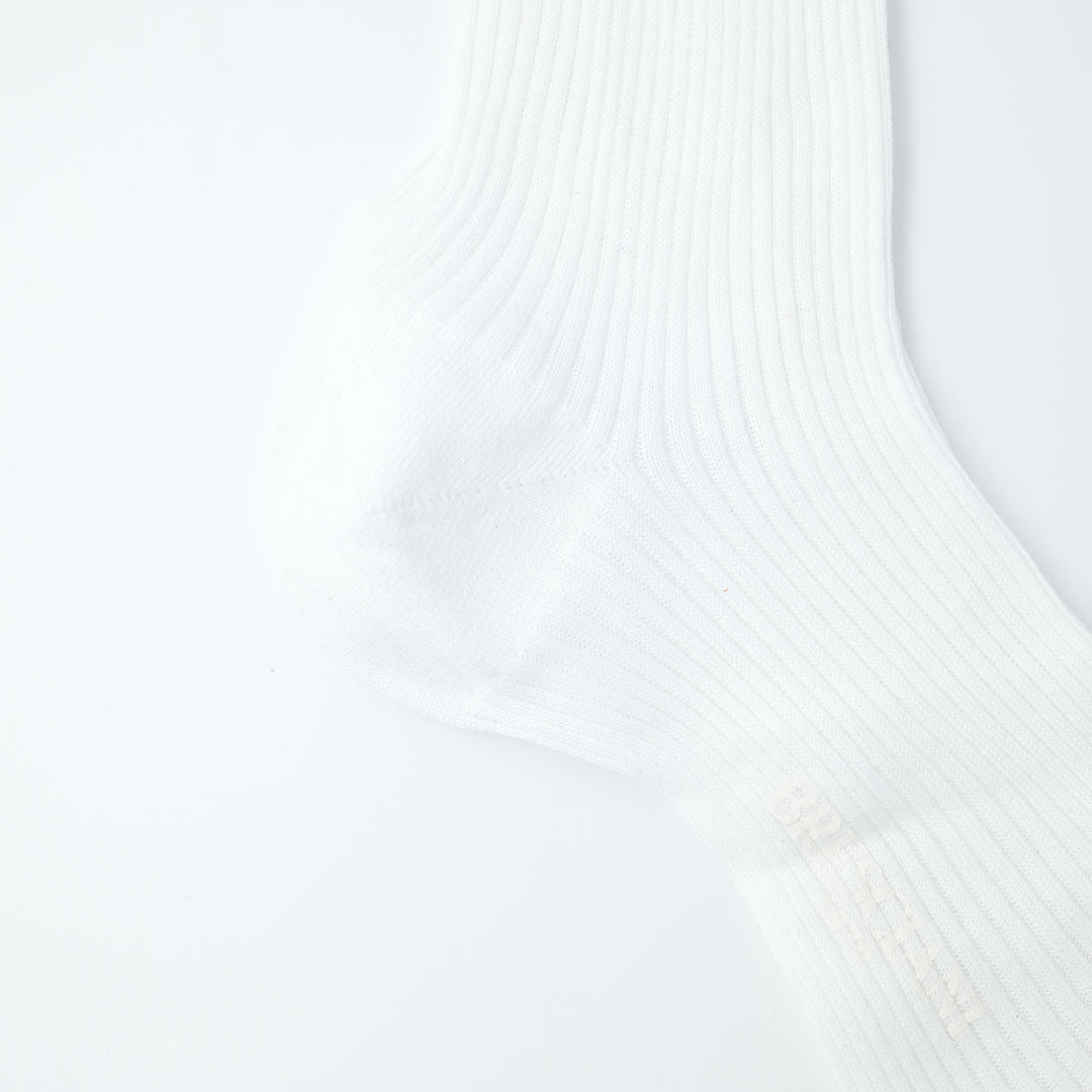 【WOMENS】ORGANIC COTTON RIB SHORT SOCKS WHITE（21cm丈）