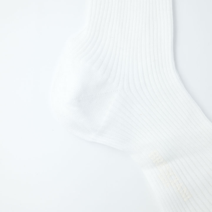 【WOMENS】ORGANIC COTTON RIB SHORT SOCKS WHITE（21cm丈）