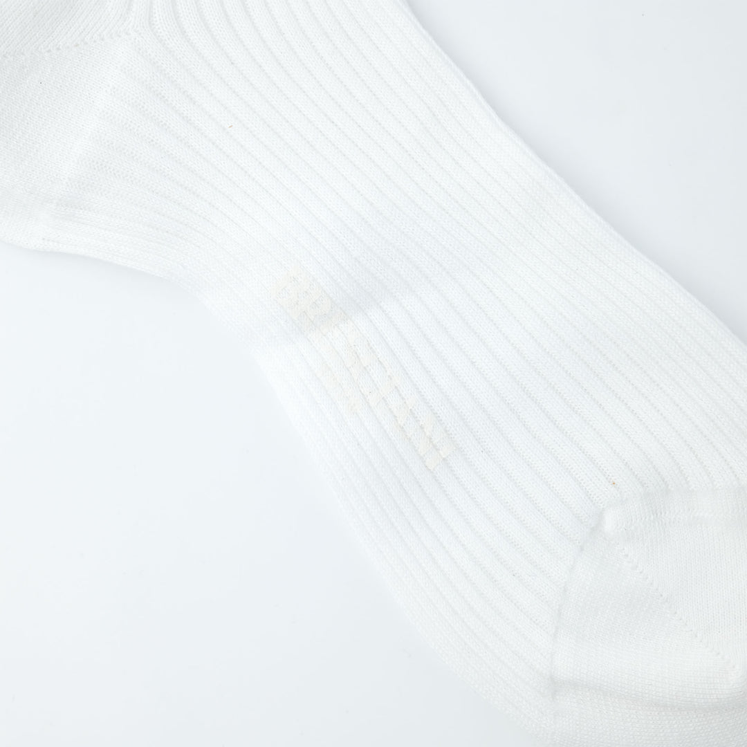 【WOMENS】ORGANIC COTTON RIB SHORT SOCKS WHITE（21cm丈）