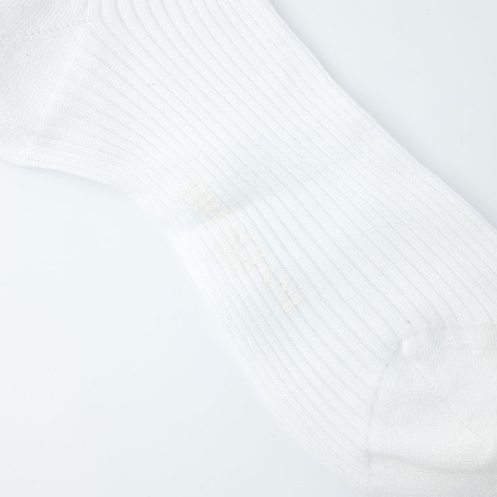 【WOMENS】ORGANIC COTTON RIB SHORT SOCKS WHITE（21cm丈）