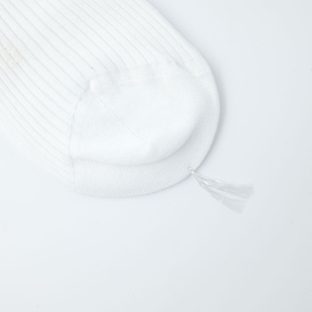 【WOMENS】ORGANIC COTTON RIB SHORT SOCKS WHITE（21cm丈）