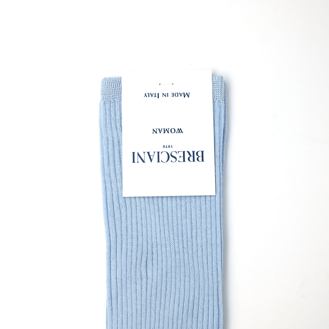 【WOMENS】ORGANIC COTTON RIB SHORT SOCKS LIGHT BLUE（21cm丈）