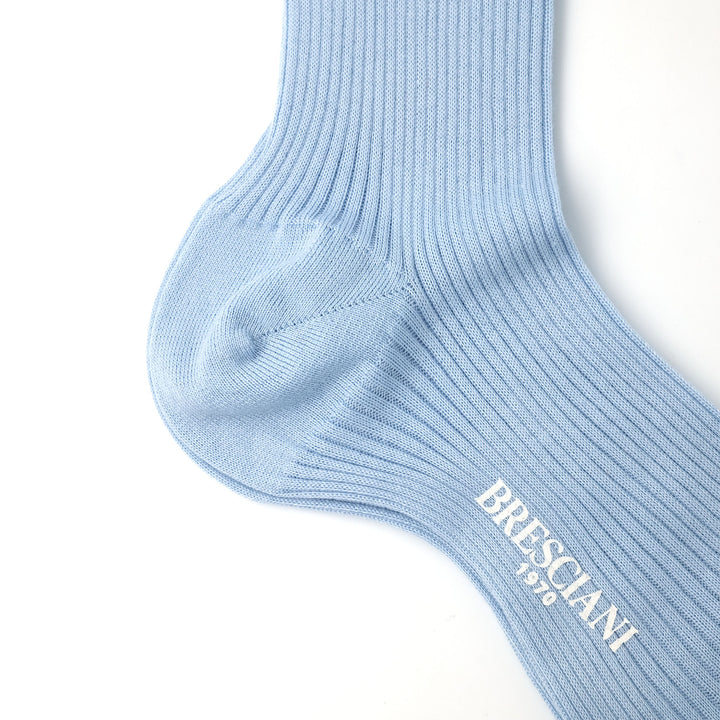 【WOMENS】ORGANIC COTTON RIB SHORT SOCKS LIGHT BLUE（21cm丈）