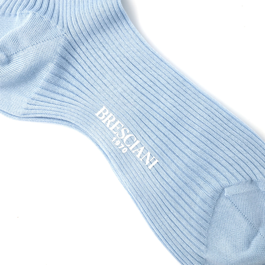 【WOMENS】ORGANIC COTTON RIB SHORT SOCKS LIGHT BLUE（21cm丈）