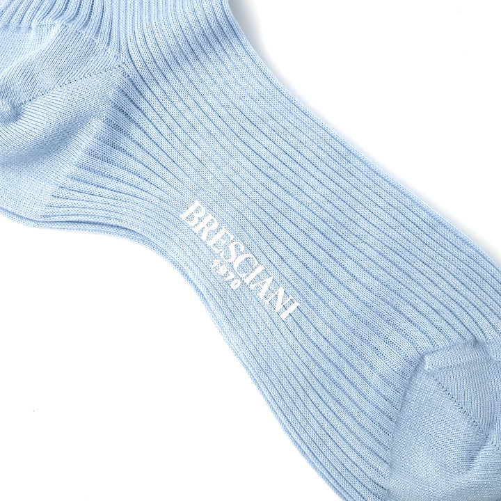 【WOMENS】ORGANIC COTTON RIB SHORT SOCKS LIGHT BLUE（21cm丈）