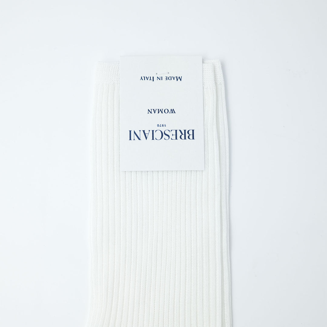 【WOMENS】COTTON THIN RIB SOCKS WHITE