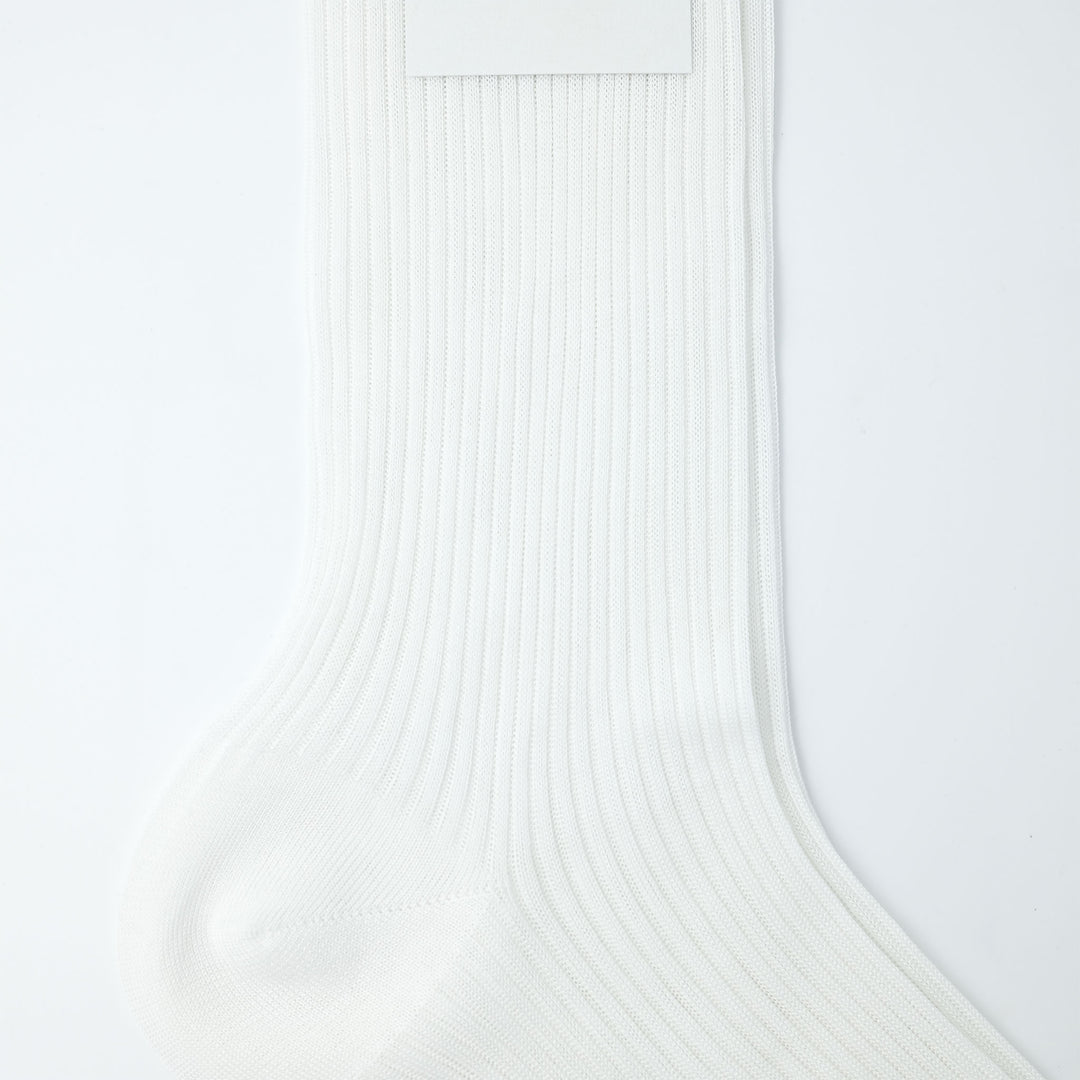 【WOMENS】COTTON THIN RIB SOCKS WHITE