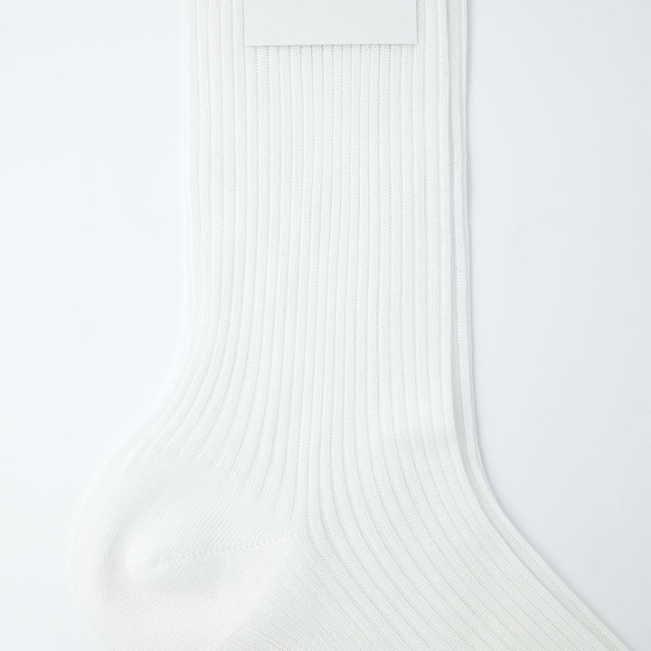 【WOMENS】COTTON THIN RIB SOCKS WHITE