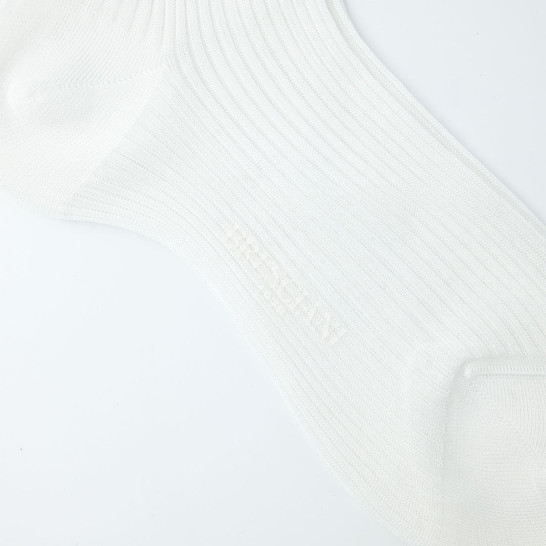 【WOMENS】COTTON THIN RIB SOCKS WHITE
