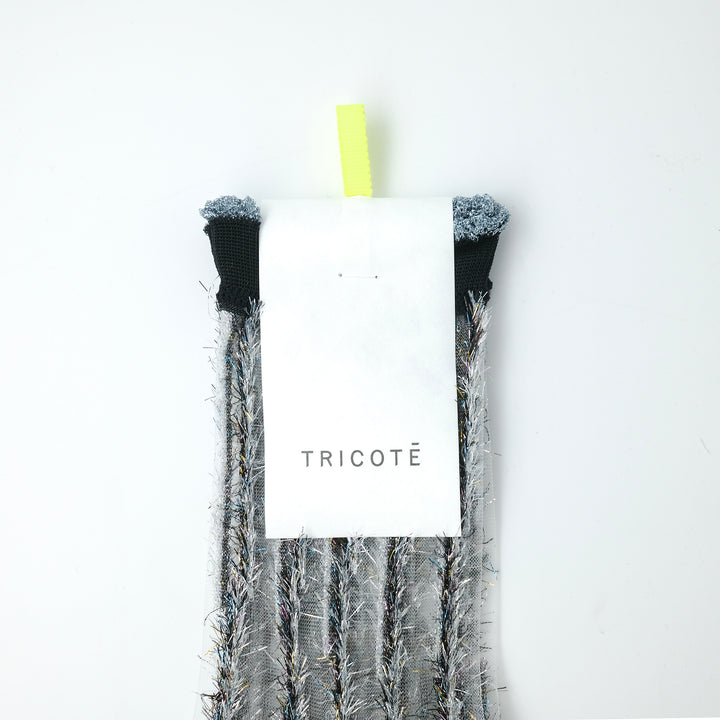 STRIPE LINED SHEER SOCKS BLACK