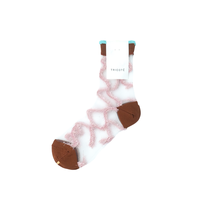 LAME LINED SHEER SOCKS WHITE