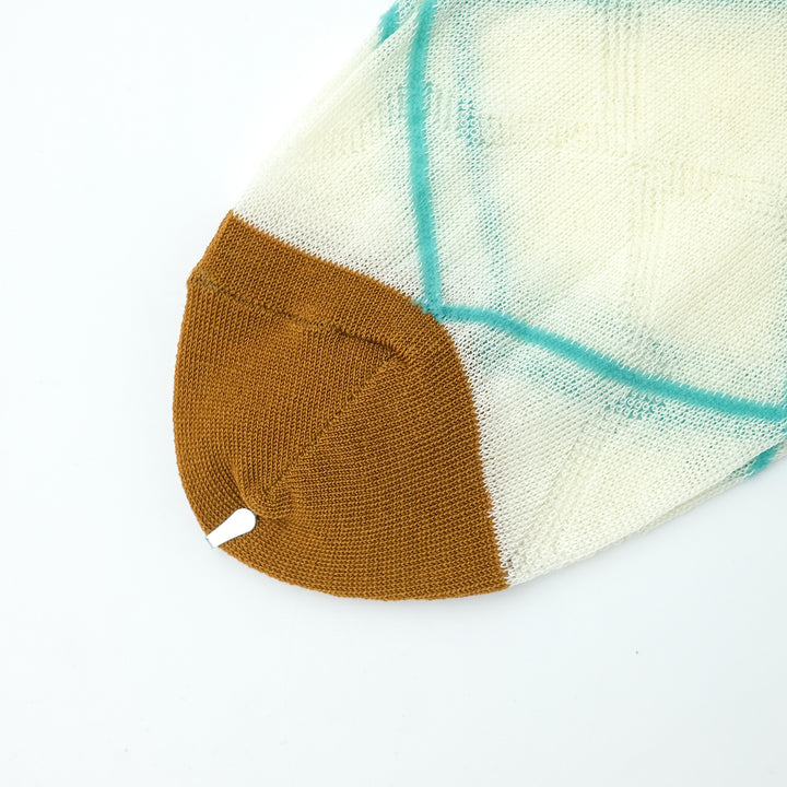 CROSS PLAID SOCKS  IVORY