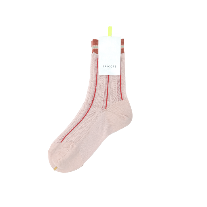 STRIPE SHEER MESH SOCKS PINK