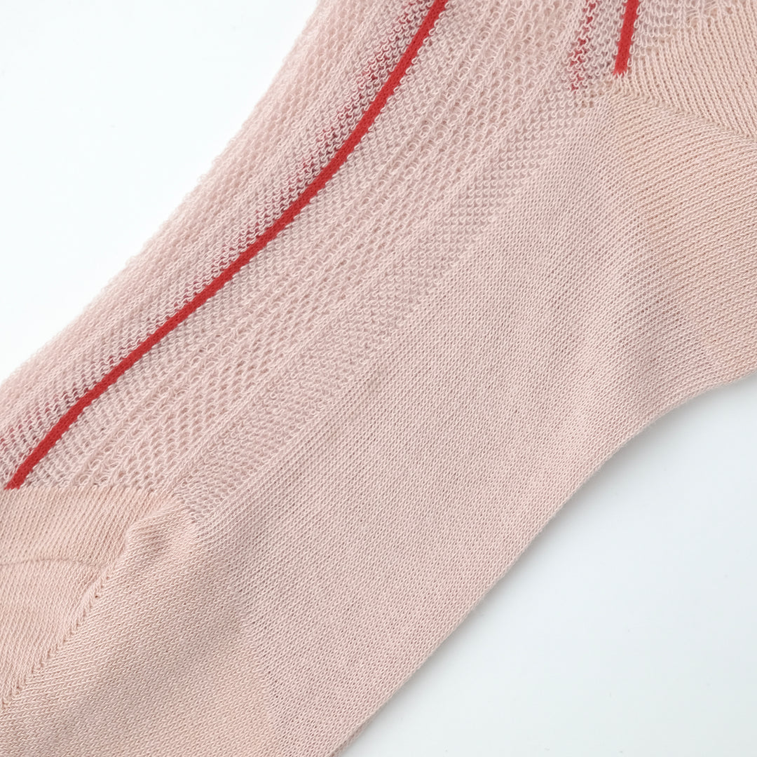 STRIPE SHEER MESH SOCKS PINK