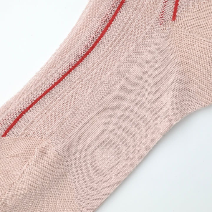 STRIPE SHEER MESH SOCKS PINK
