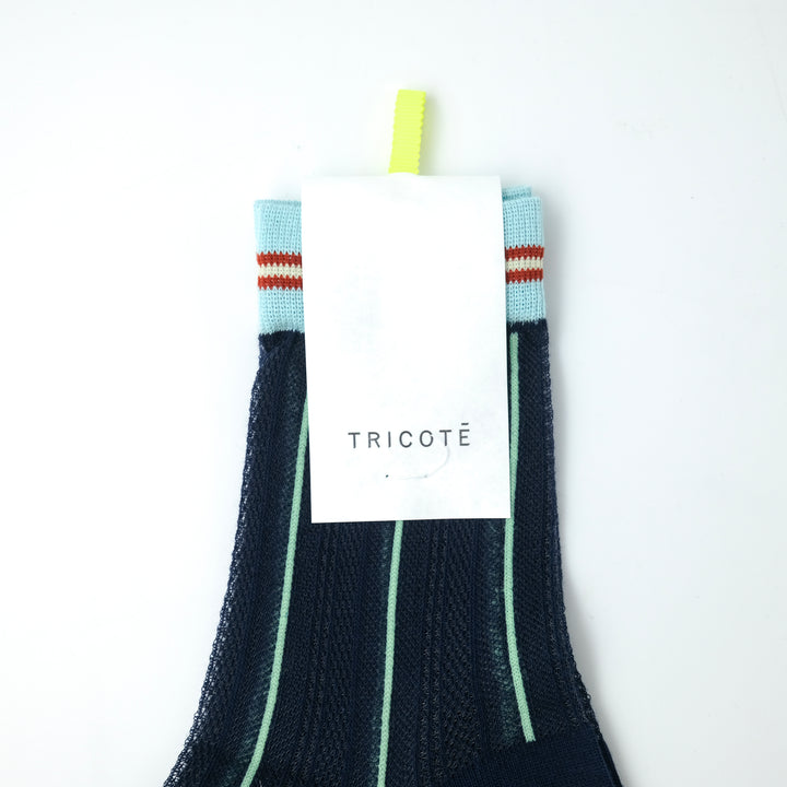STRIPE SHEER MESH SOCKS NAVY
