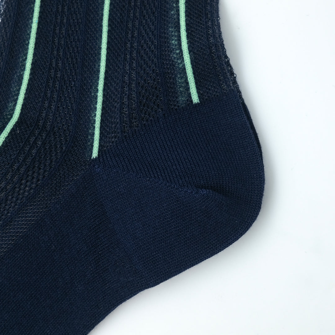 STRIPE SHEER MESH SOCKS NAVY